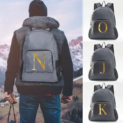 Folding Backpack Mountain-climbing Packable Outdoor Sport Daypack Bags for Men Women Hiking Travel Backpacks Gold Letter Print