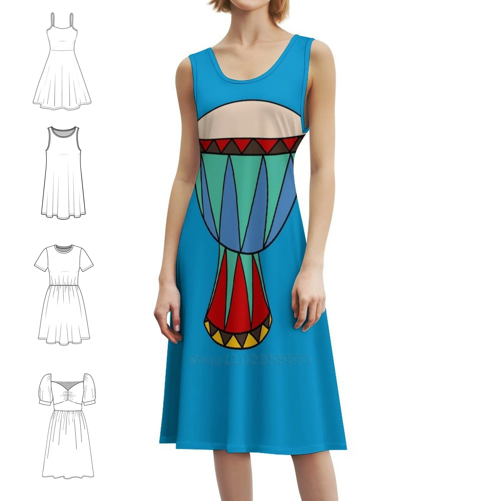 

Colorful Djembe Sexy Vacation Dress For Women Beach Party Birthday Mini Dress Djembe Jembe African Drum African Drums Evening