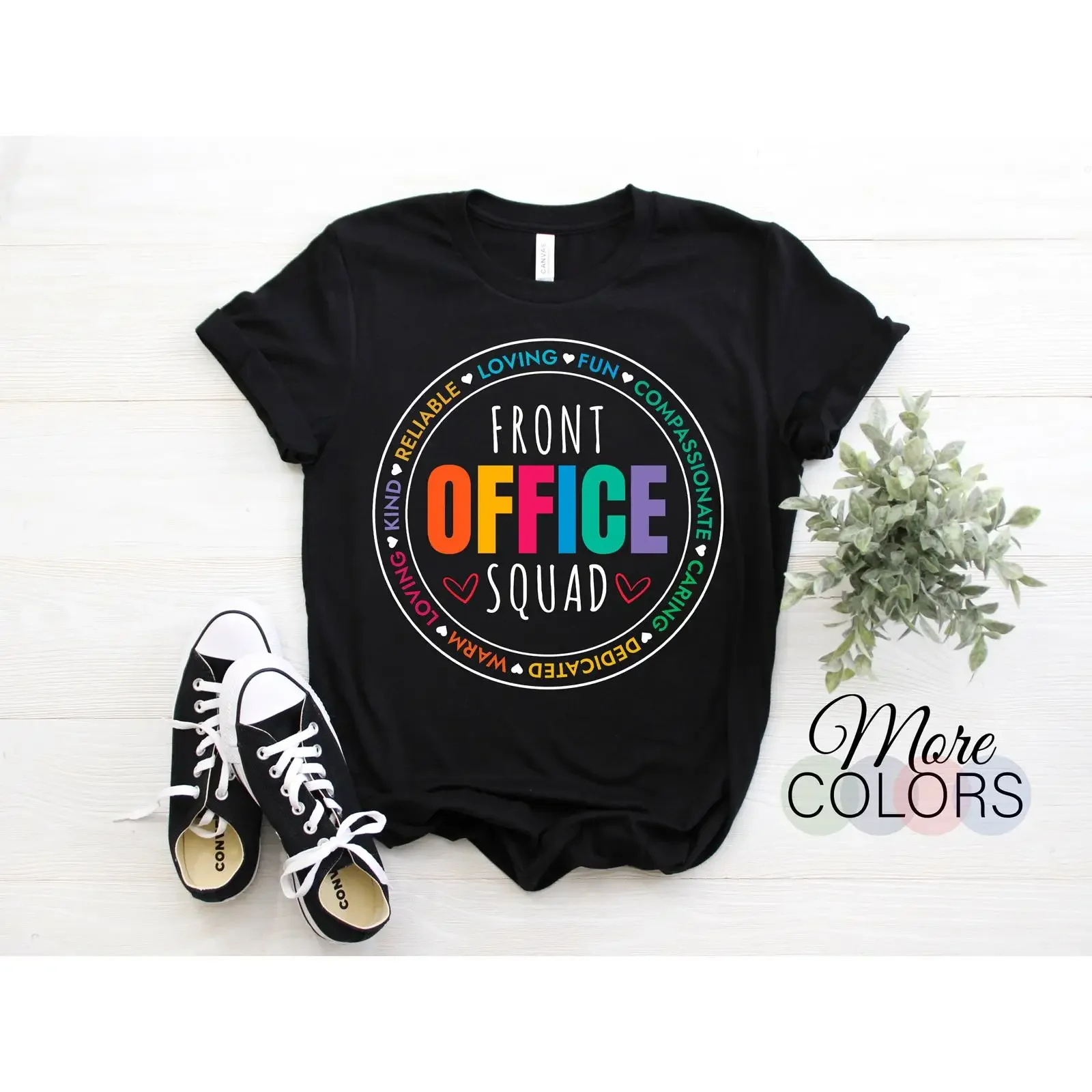 Front Office Squad T Shirt Funny Staff Administrative Assistant School Secretary Lady Crew vintage Washed graphic Stretched