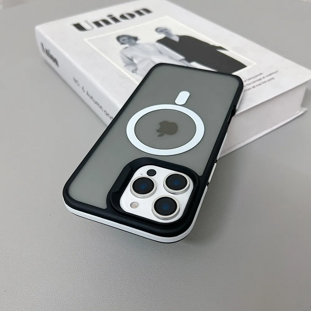 Luxuriöse Magnetische Matte Durchscheinende Stoßfeste Hülle für iPhone 18 ProMax 11 12 13 14 15 16 17 für Magsafe Kabelloses Laden – Detail 9