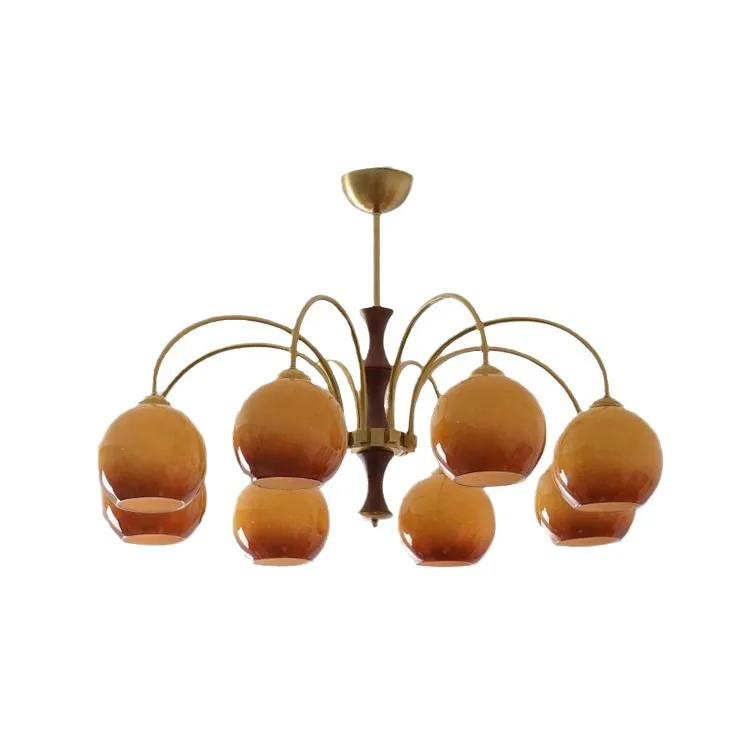 

American, persimmon, chandelier, French, solid wood lamp