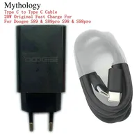 Power Adapter For Doogee S98 Pro S89 Pro S98 S89 Fast Charge Original 20W EU Travel Charger Plug Type C to Type C Cable