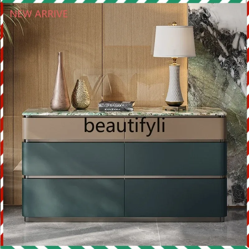 

D2520 FLight luxury bedside cabinet bucket cabinet fashion marble custom bedroom TV storage drawer storage chest