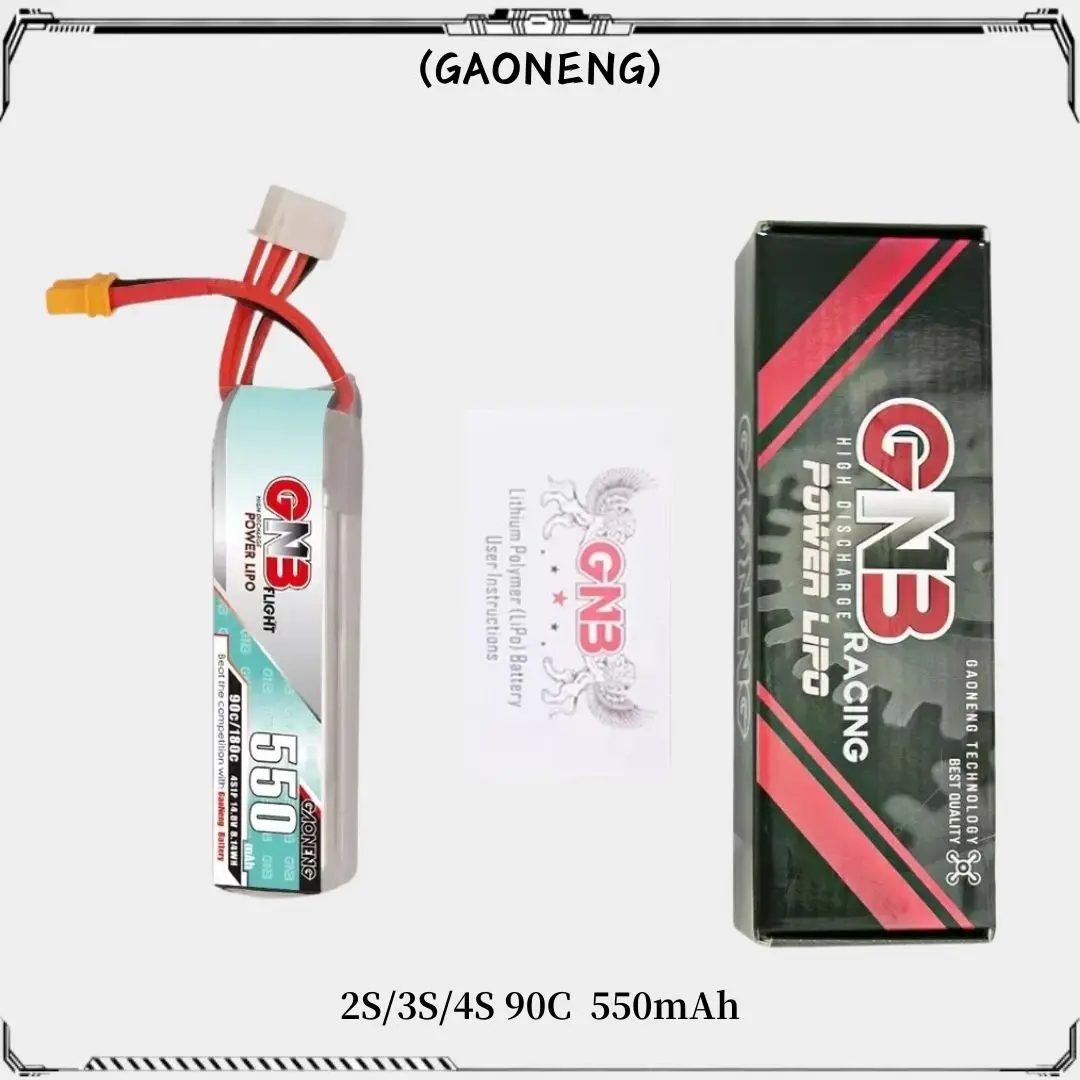 Gaoneng GNB 550mAh 90C 2S 7,4 V 3S 11,1 V 4S 14,8 V batería Lipo con enchufe XT30U-F para Dron de carreras RC FPV