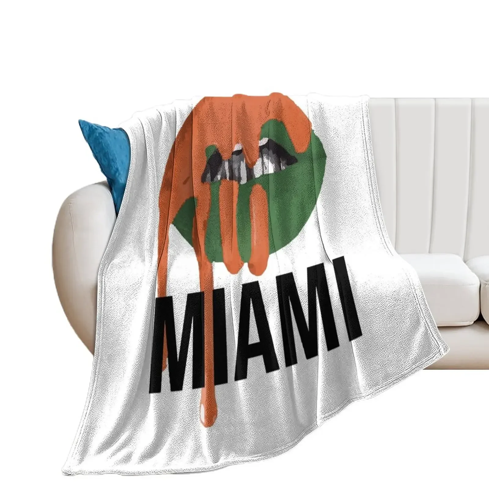 

Univeristy of Miami Varsity Lips Throw Blanket Blankets For Baby Bed linens Plaid Blankets