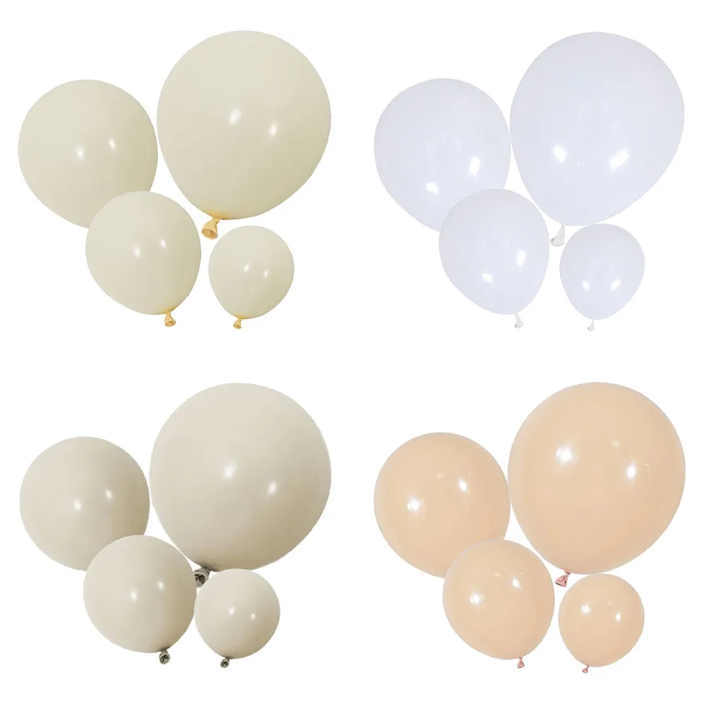 5/10/12/18inch White Balloons Retro Sand White Apricot Beige Off White Latex Balloons for Wedding Bridal Shower Birthday Decor