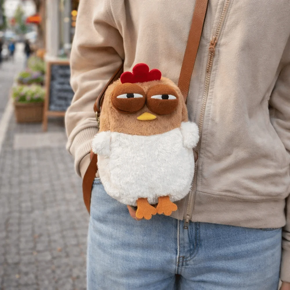 Fur Chicken Chicken Single-shoulder Bag Kawaii Design Durable Material Chicken Shoulder Bag Cartoon Chick Novelty