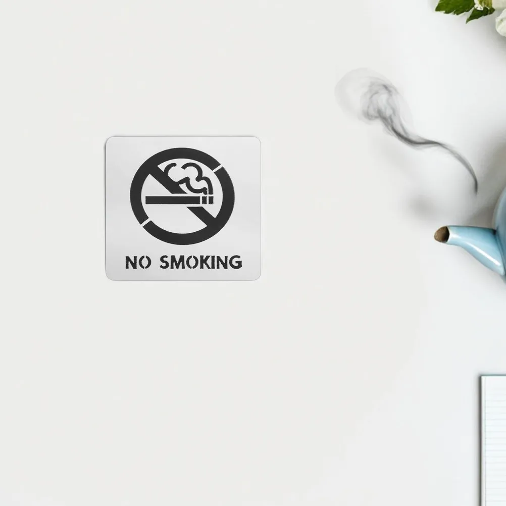 

2Pcs No Smoking Sign Self-Adhesive Waterproof Warning Stickers for Business Premises Offices Bathrooms Public Areas