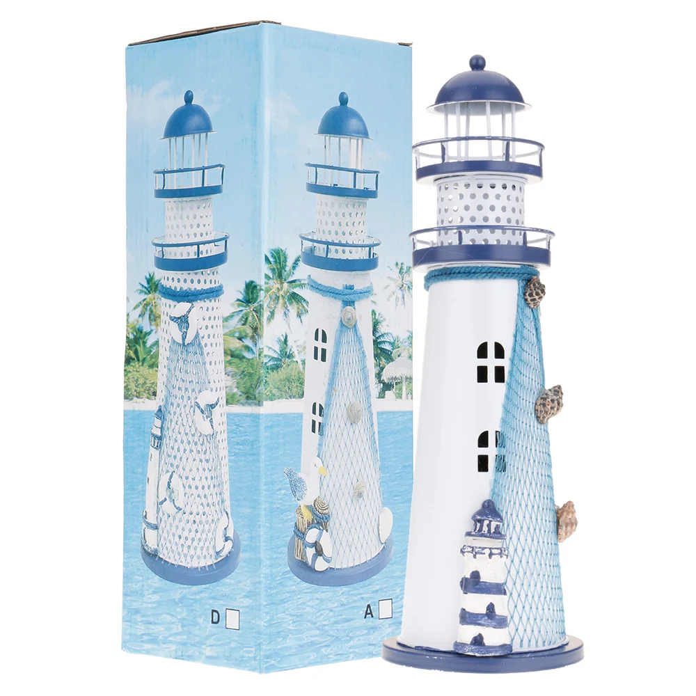 LED Lighthouse Handmade Mediterranean Nautical Color Changing Friends Iron Wonderful gift