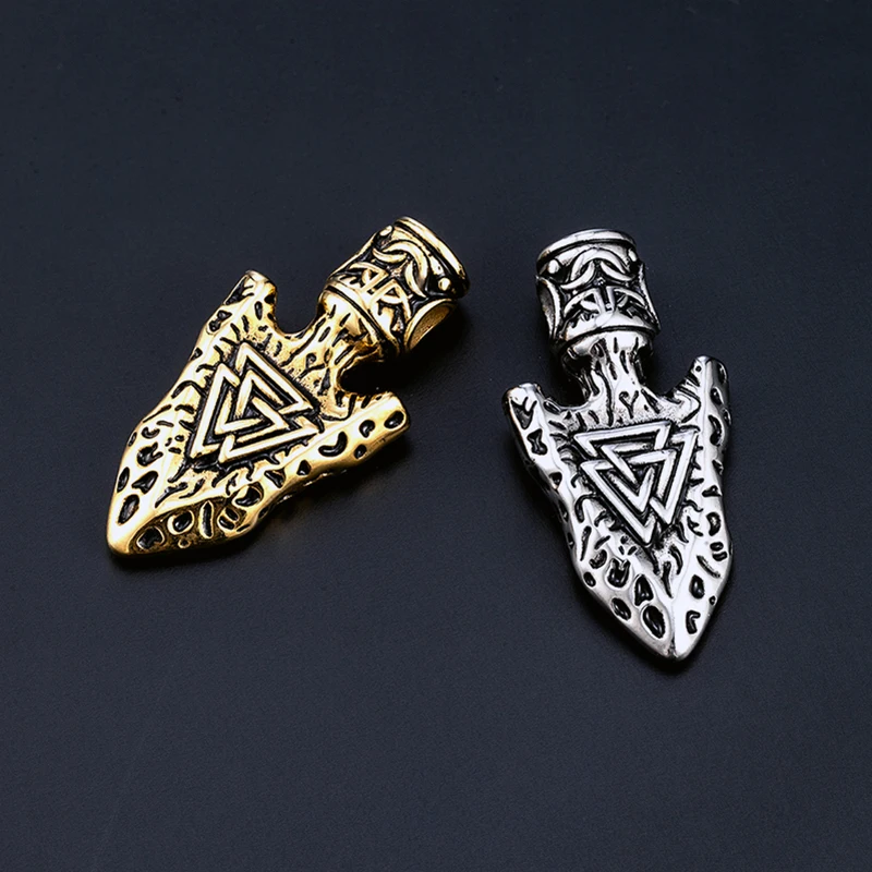 Male Retro Hip Hop Punk Viking Triangle Rune Pendant Personality Trends Stainless Steel Neck Chain Men's Fashion necklace Gifts