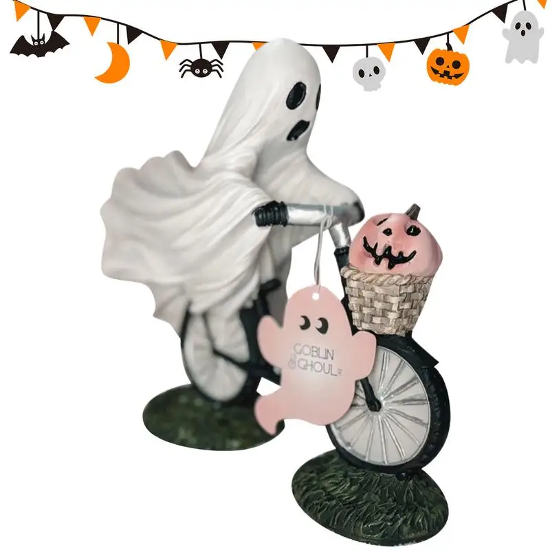 

Ghost Decorative Figure Halloween Resin Ghost Figures Horror Ghost Cycling Crafts Landscape Decoration For Patio Kids Room