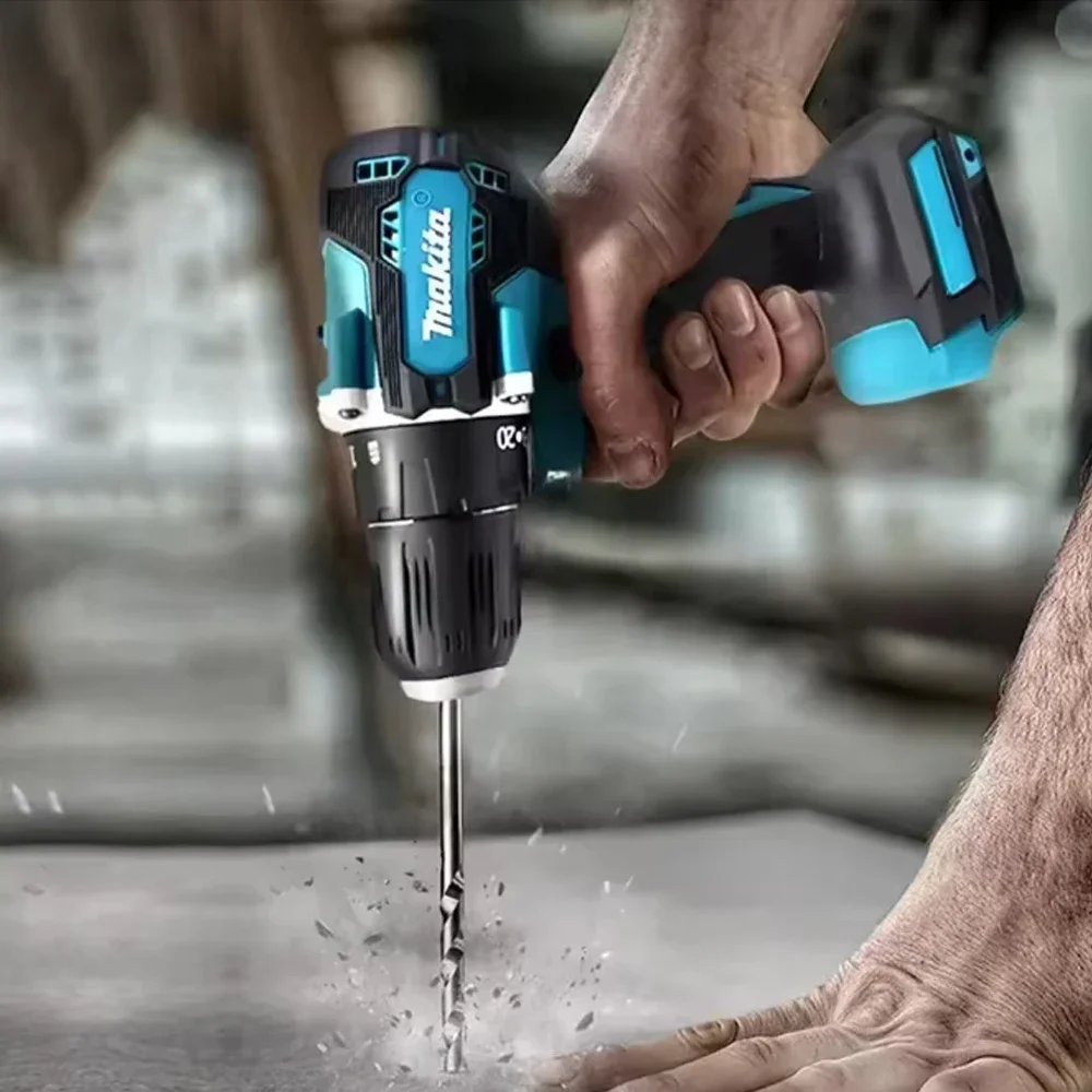 👊 ماكيتا DHP487 مفك البراغي اللاسلكي قرع الحفر 18 فولت الكهربائية متغيرة السرعة فرش السيارات تأثير أدوات كهربائية حفار كهربائي