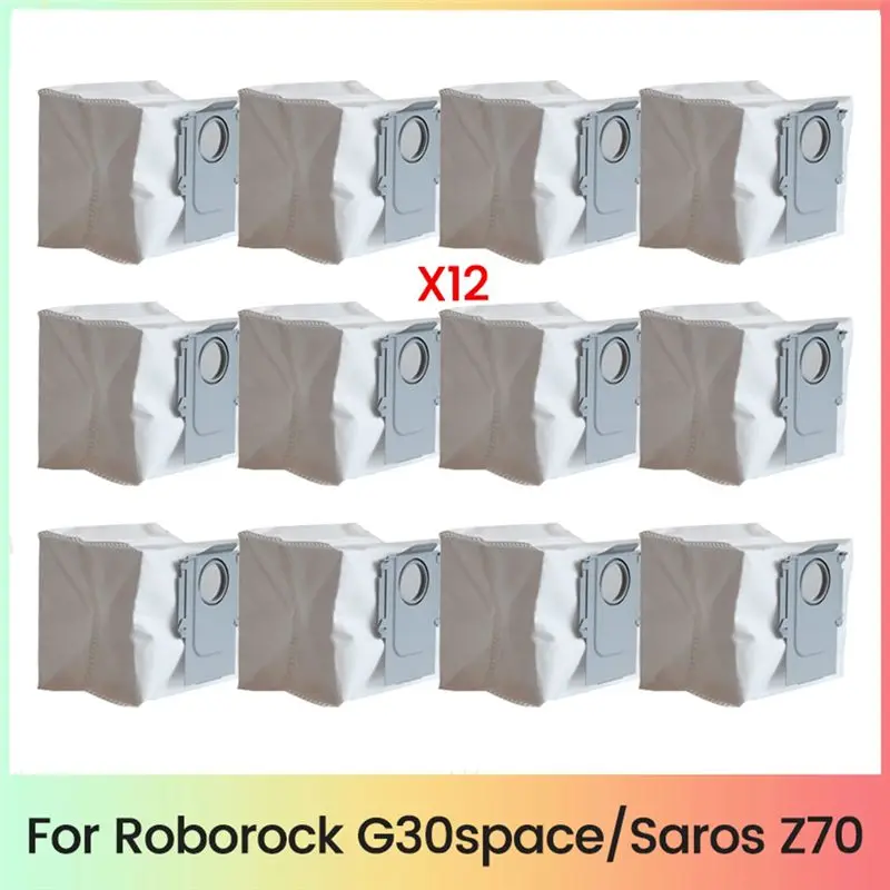 12PCS Non-Woven Replacement Dust Bags For Roborock Saros Z70 / G30space Vacuum Cleaning Parts-[Mriae Parts]
