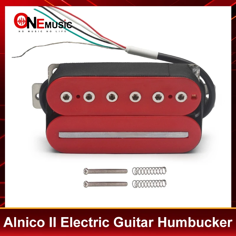 Alnico 2 Humbucker-Klinge für E-Gitarre/Hex-Schraube, der Dual-Coil-Gitarren-Tonabnehmer mit 4-Leiter-Kabel und Spulen-Splitting in Schwarz anpassen