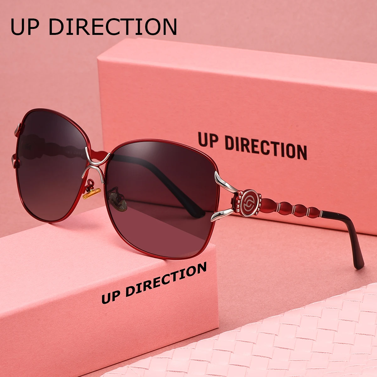 

Up Direction модные стильные женские солнцезащитные очки с поляризационными линзами, металлическая однотонная текстура, легкая оправа, спортивные прогулочные мужские очки