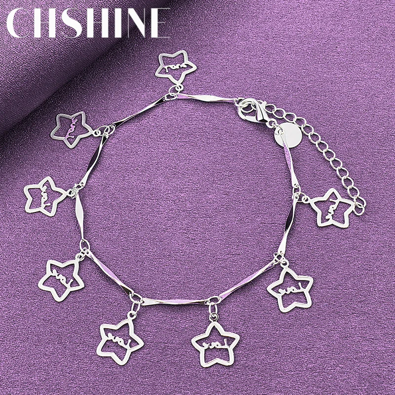 

CHSHINE New 925 Sterling Silver Stars Charm Bracelet For Women Lovers Wedding Party Fashion Jewelry Wholesale Free Shipping