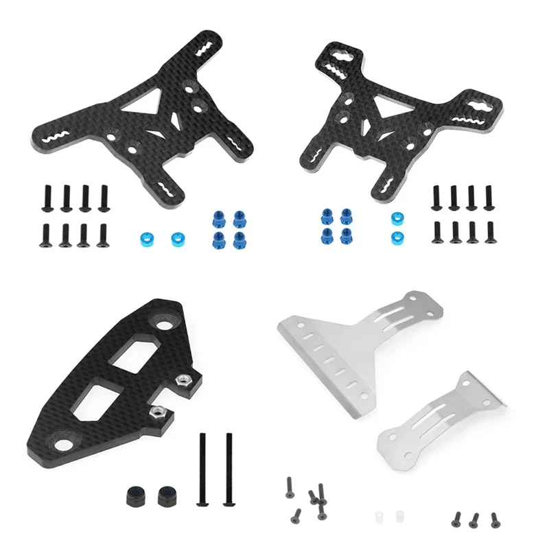RC Car Carbon Fiber Bumper Plate Shock Tower Chassis Armor Protector for Tamiya XV02 XV-02 Pro 58707 1/10 RC Car Upgrades Parts