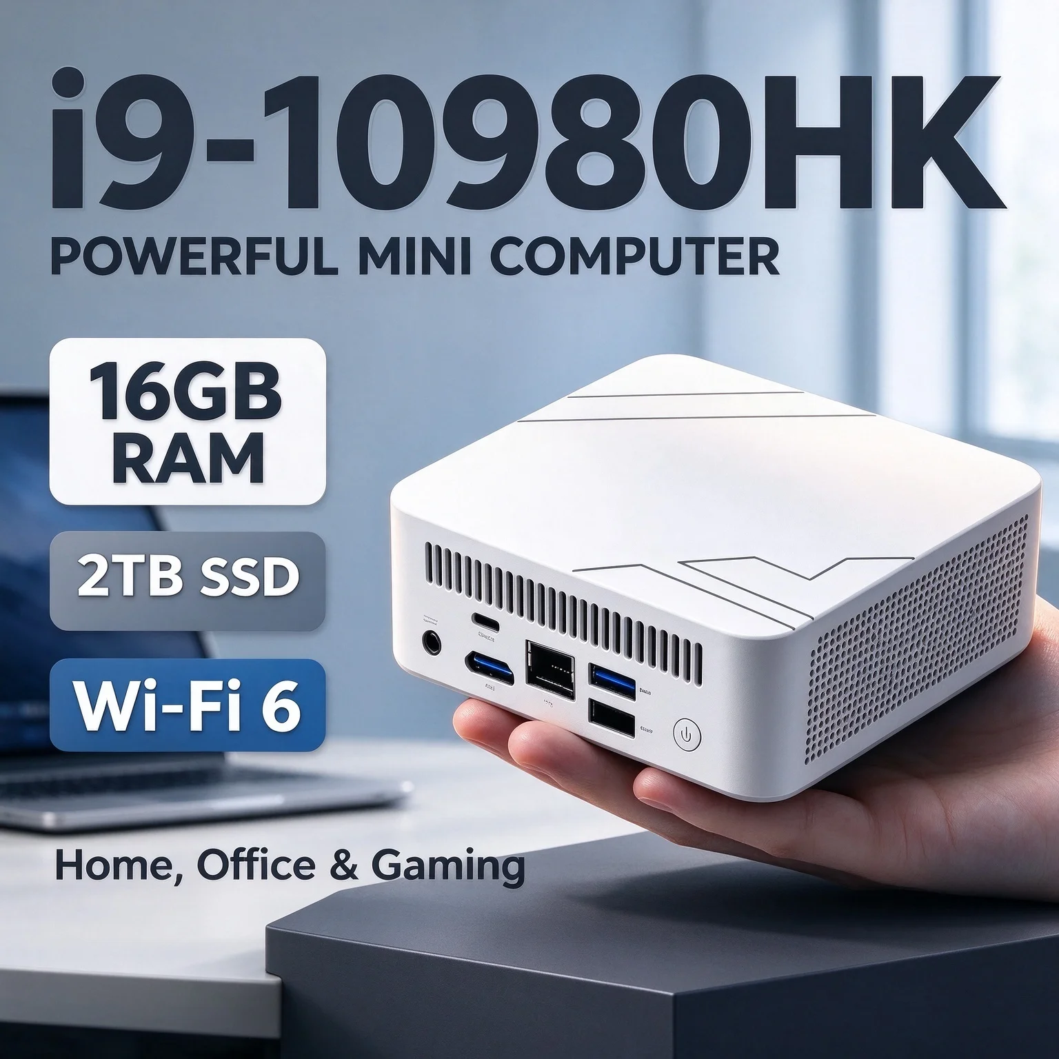 I9 10980HK Mini Desktop PC High-Performance 2026 Compact Form Factor Mini PC 16GB High-Speed RAM Portable High Performance Unit