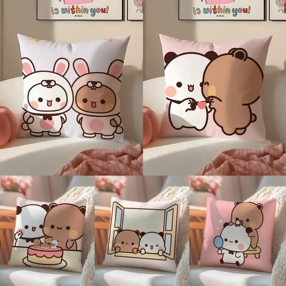 Panda B-Bubu D-Dudu Cushion Cover Linen Pillowcase Cover Soft Decor for Sofa Home Room