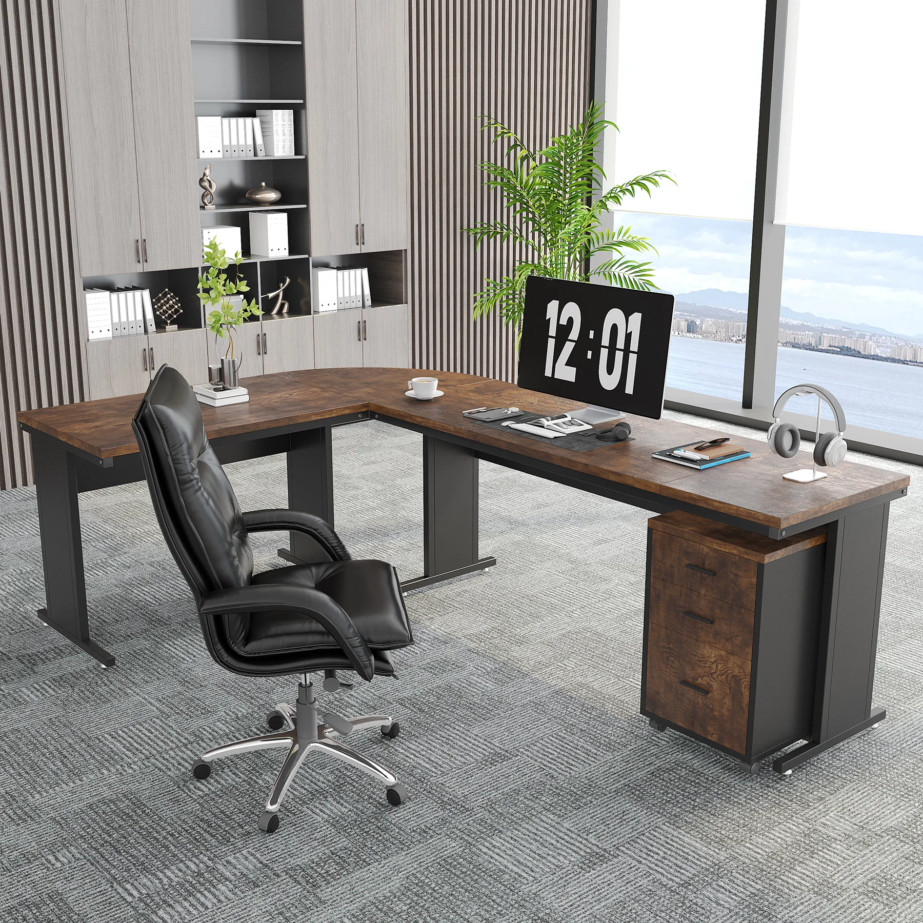 

as-Tribesigns Ergonomic Office Desks Boss Desk Modern Manager Desk@