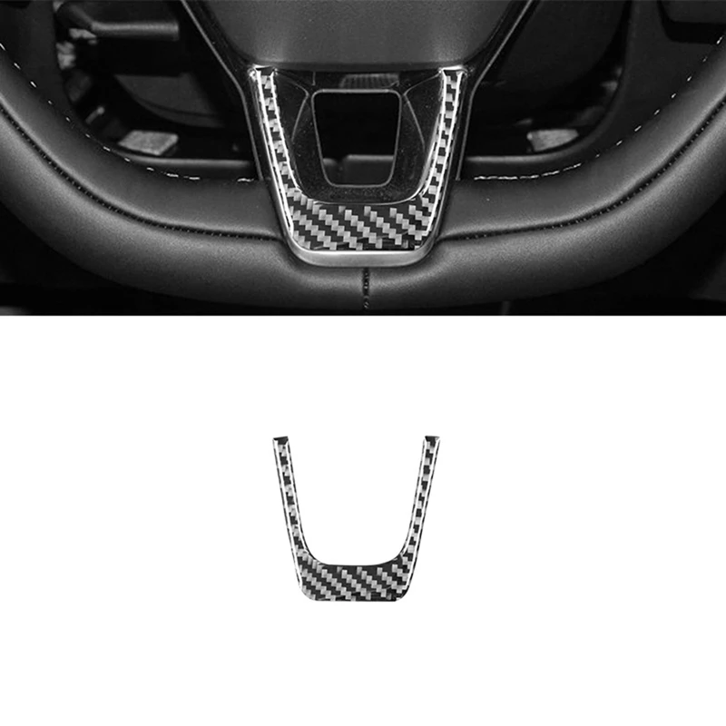 Carbon Fiber For Ford Mustang Mach-E 2021-2024 Car Wheel Steering Trim Sticker Interior Accessories