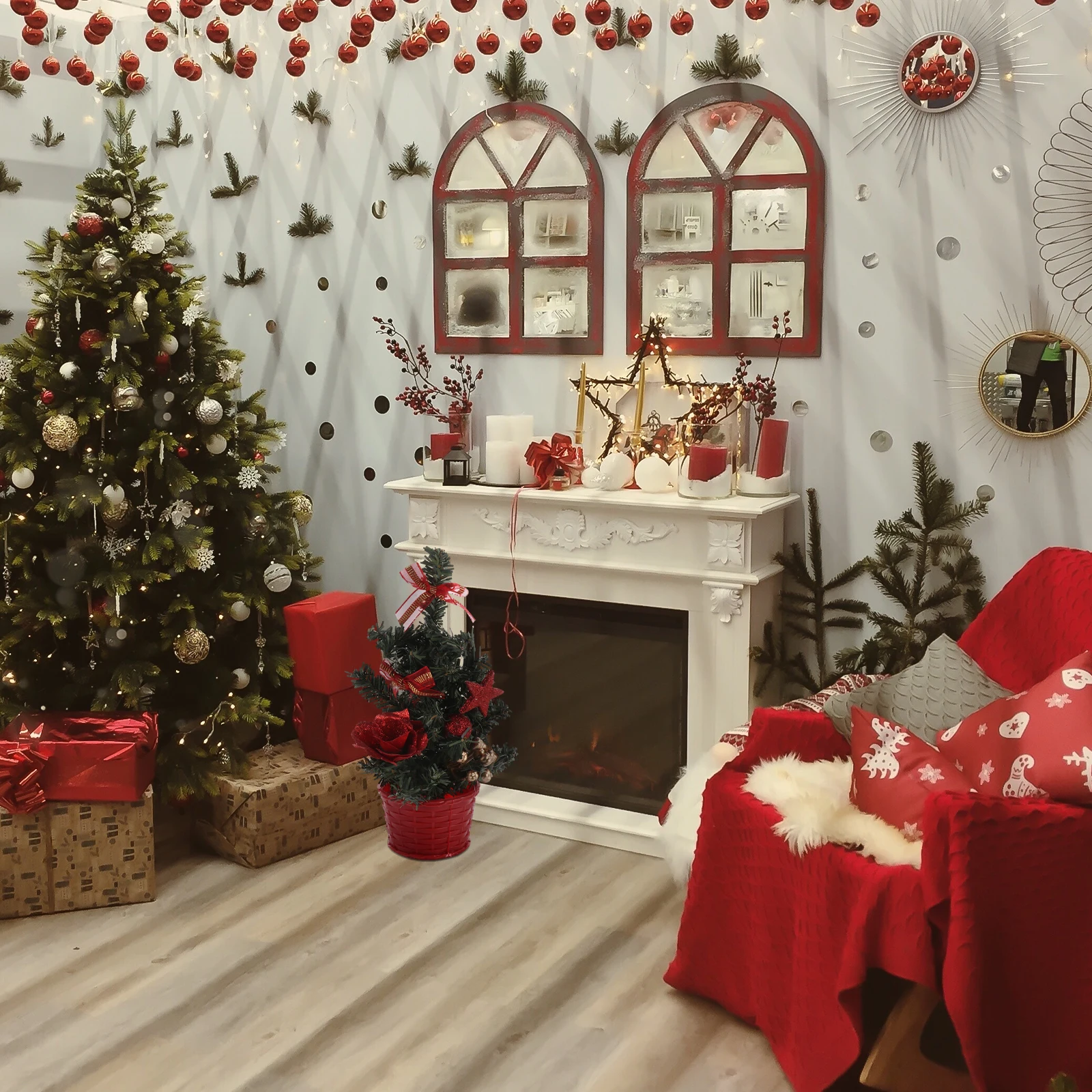 

3 Pcs Mini Christmas Tree Decorations Colorfast Lovely Trees PVC Pine Exquisite Xmas Creative Flame Retardant Decors