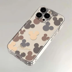 Disney Mickey Mouse Head Full Screen Phone Case For Samsung S24 S23 S22 S21 S20 S10 FE Note20 Note10 Plus Ultra Lite 5G Clear