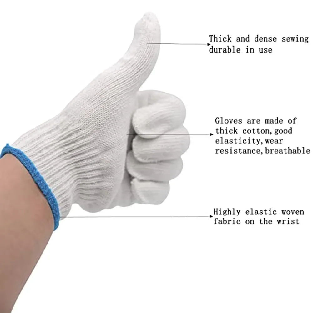 Breathable Wire Gloves 12 Pairs For Comfortable Work Gloves Non Slip Nylon Cotton Fabric for Construction Use Breathable