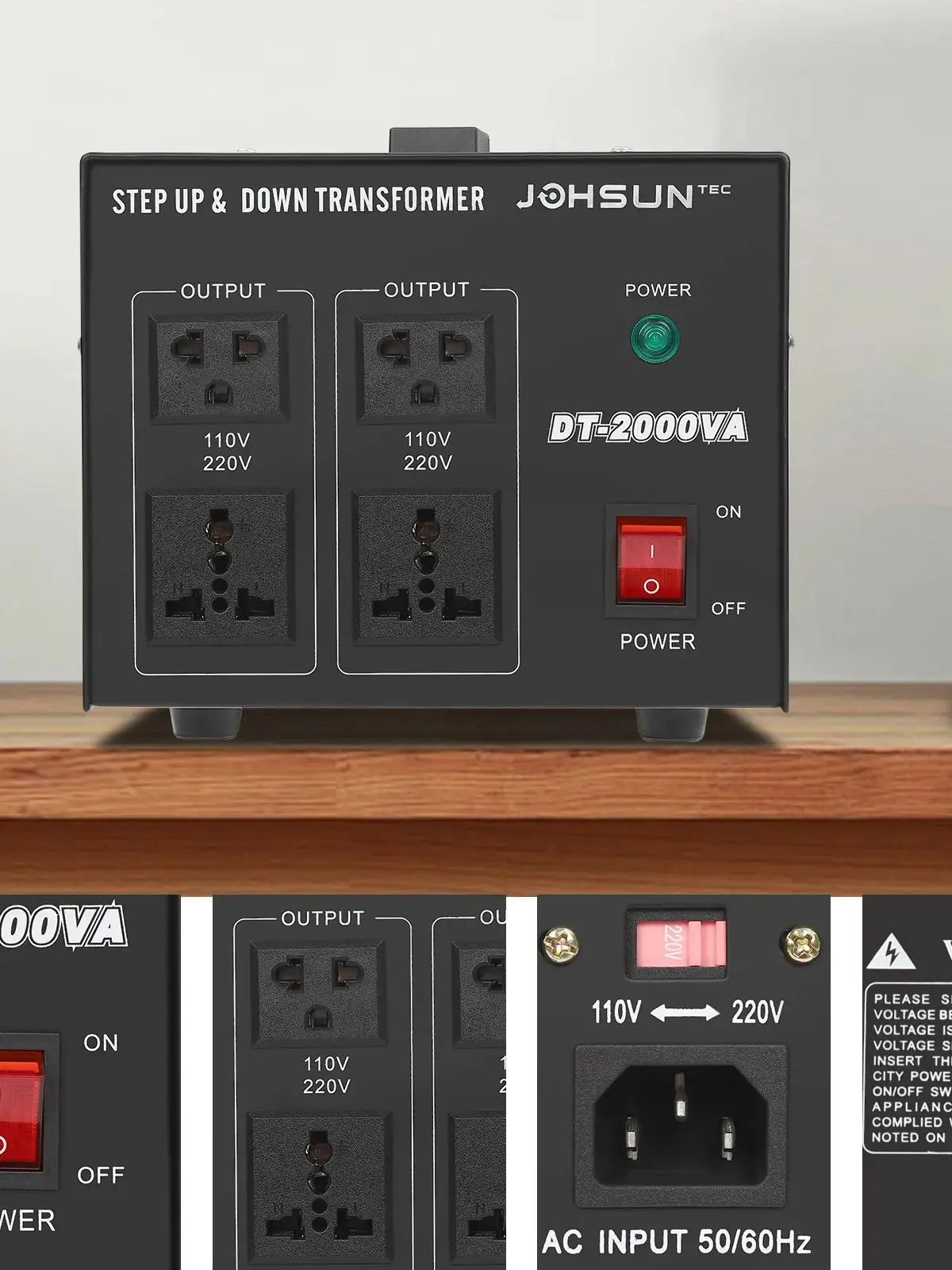 1000/2000/3000/5000W Transformator 220V naar 110V AC Voltage Converter Thuis voeding US/EU/UK/JP Socket/Plug Overdracht - afbeelding 2