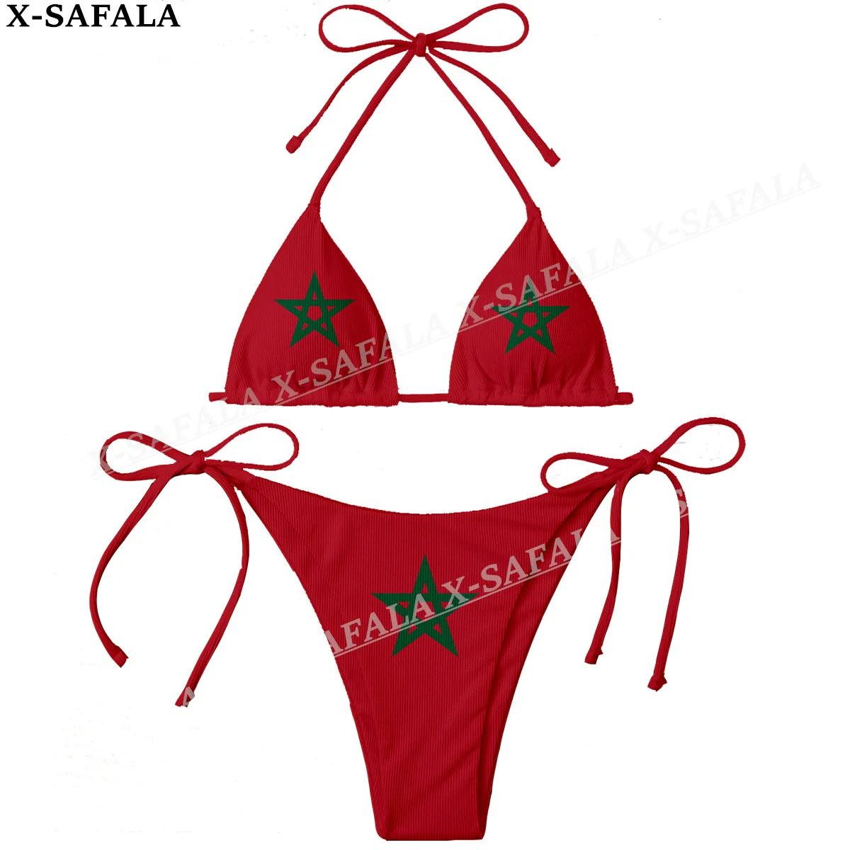 

Morocco Country Flag 3D Print Women Micro Sexy Bikini Bra Set Summer Beachwear Sexy Beach Two Pieces Bathing Suits Swimwear