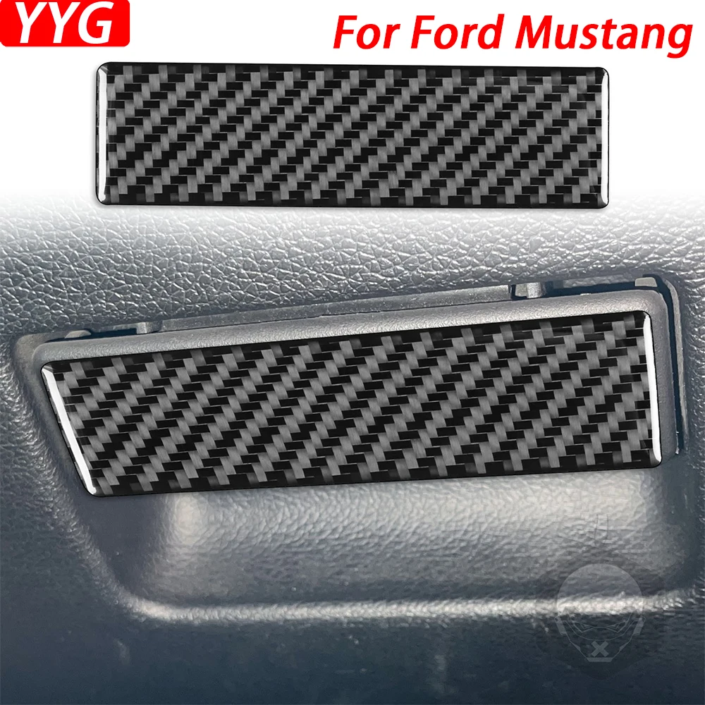 

For Ford Mustang 2009-2014 Accessories Carbon Fiber Glove Box Handle Switch Panel Trim Cover Car Interior Decoration Sticker