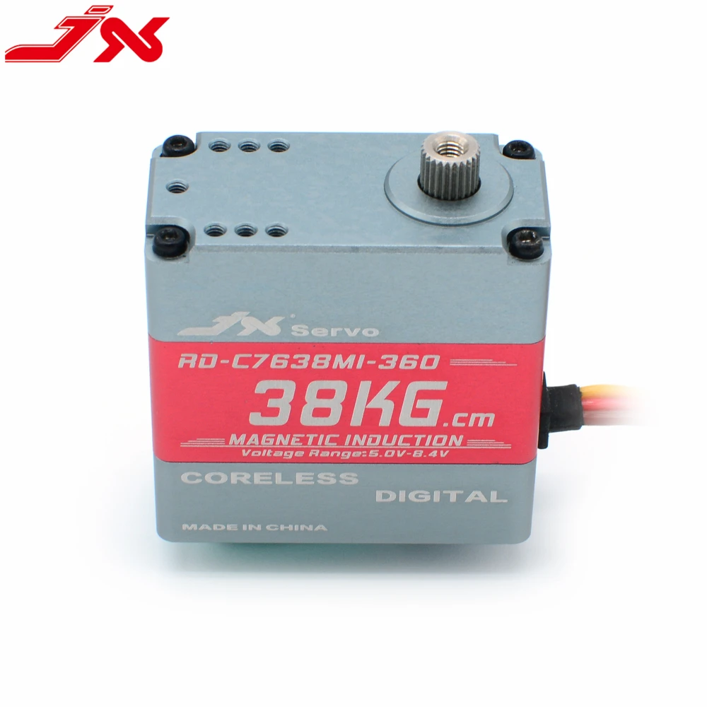 

JX RD-C7638MI-360 76g 38kg.cm@8.4V,360° Coreless, Magnetic induction,Brushless Digital Servo for Robot