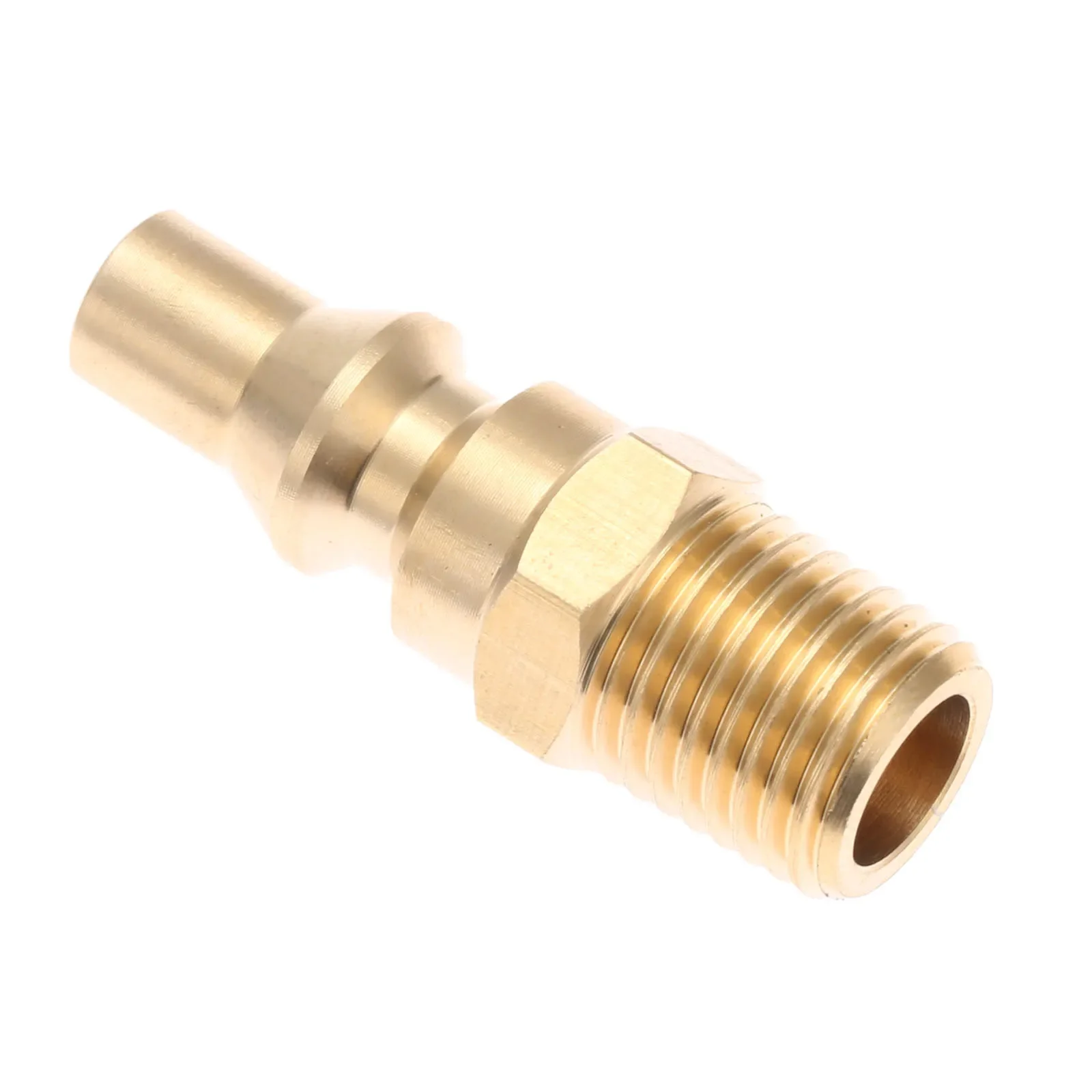 1 Pc Propane Brass Full Flow Quick Connect Fitting Adapter- Male Plug X 1/4 Inch NPT for RV  BBQ