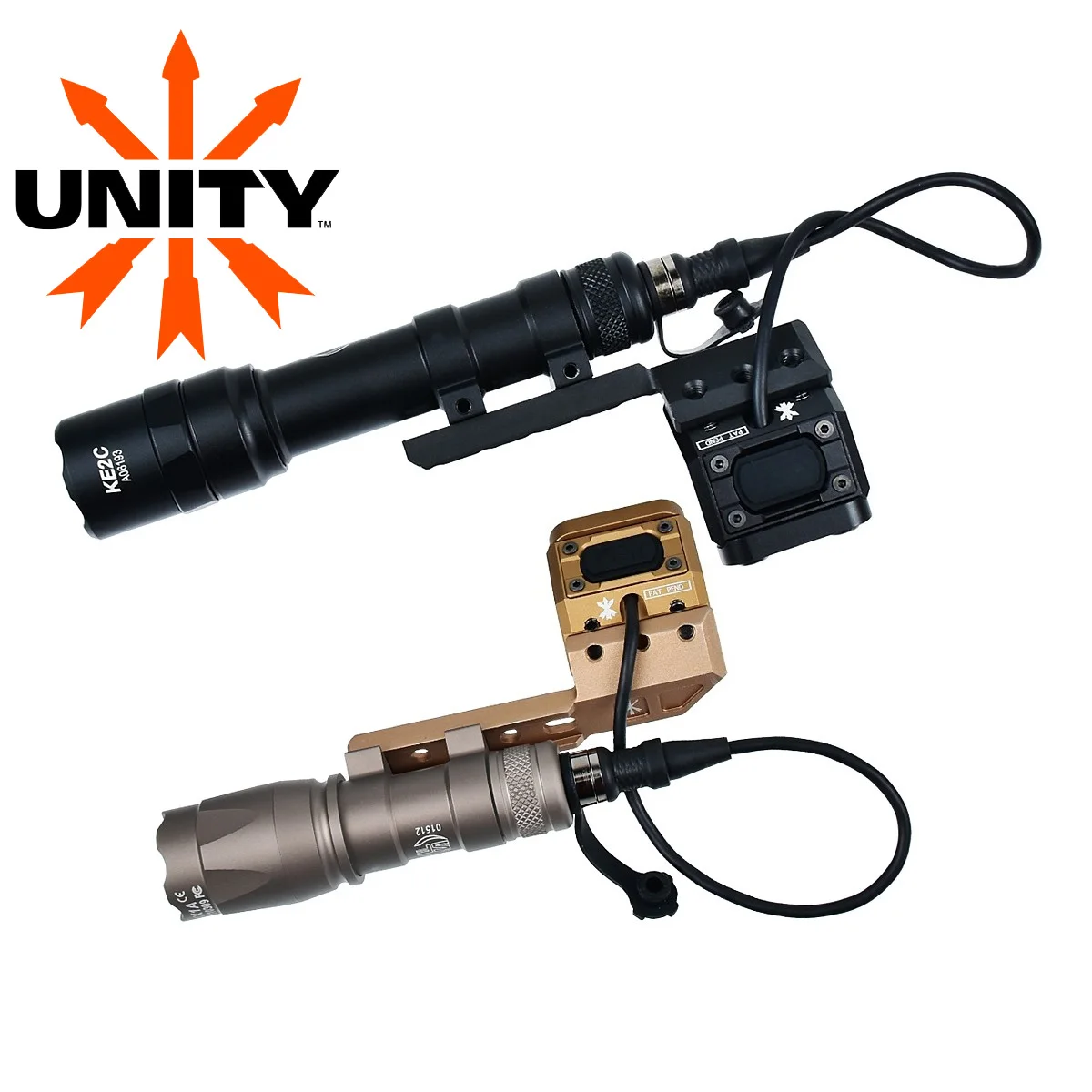 Lampe torche tactique Surefire M600 M300 M600C M300A avec interrupteur Picatinny de 20 mm et support offset UNITY