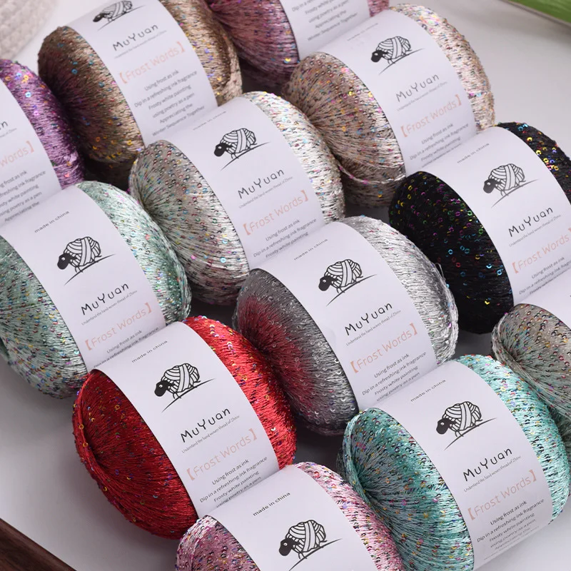 50g 1 Ball Sequin Thread Nylon Dense Sequin Thread Wiring Hand Woven Hook Weaving view 3