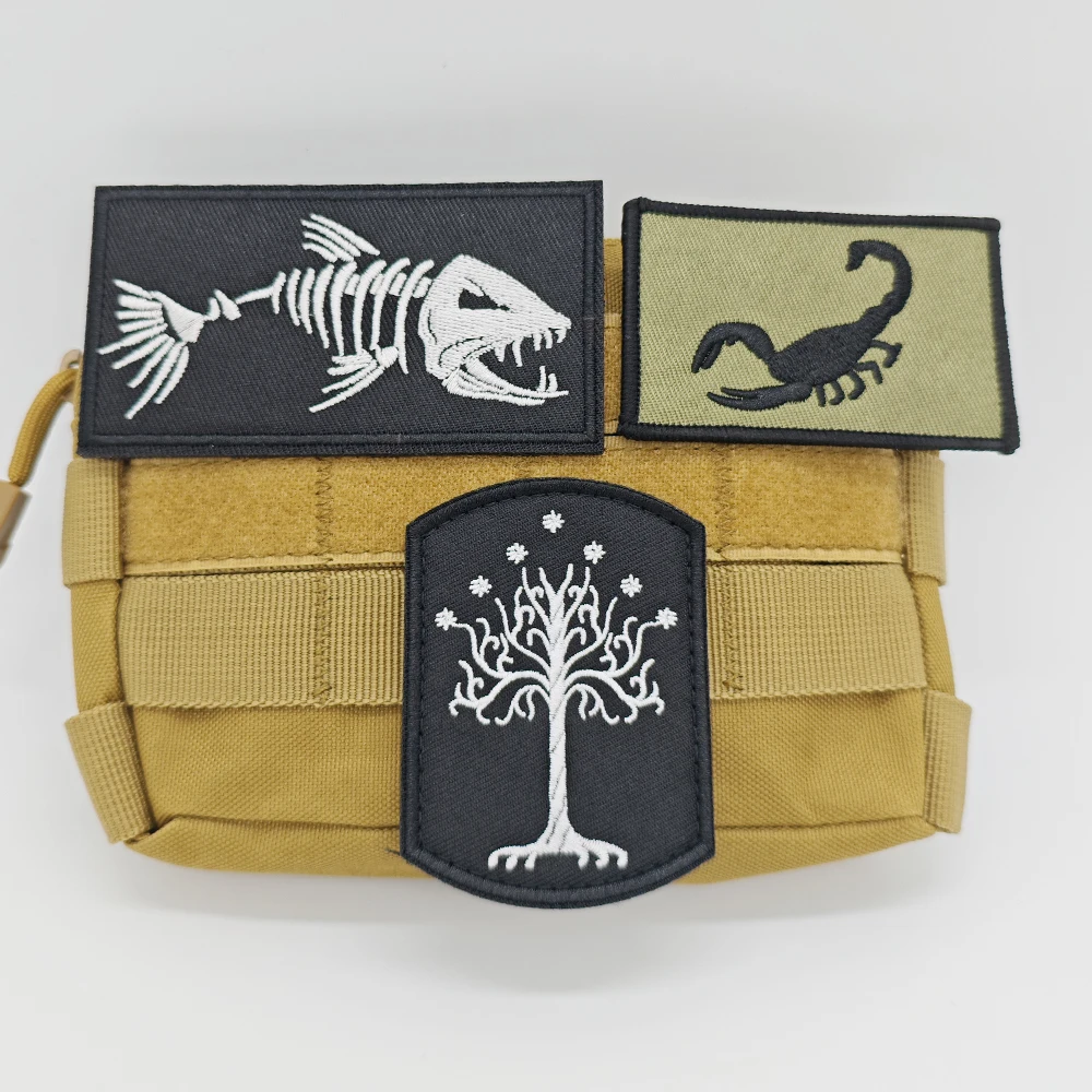 Funny Patches With Hook and Loop, Animals Tree Army Tactical Embroidery For Backpacks And Clothing Military Stickers Accessories
