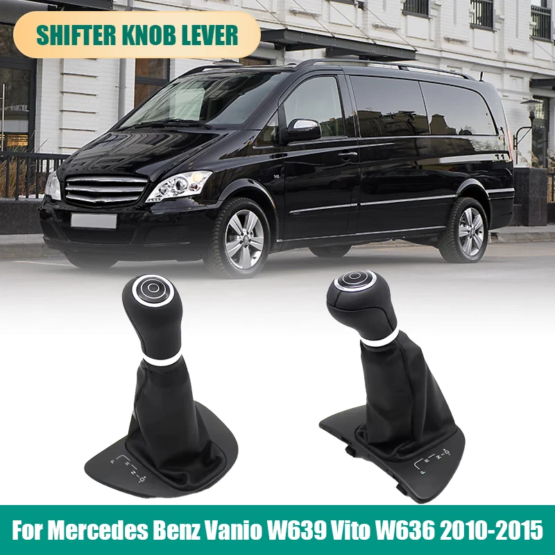 

For Mercedes Benz Vanio W639 Vito W636 Automatic Gear Shift Stick Shifter Knob Lever With Leather Dust Cover Boot Set 2010-2015