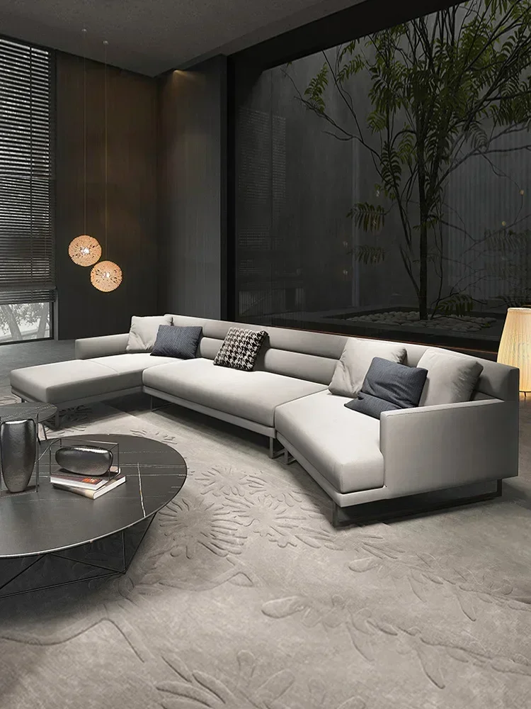 Simples Modern Down Shaped Tecido Sofá, Combinação de Canto, Designer