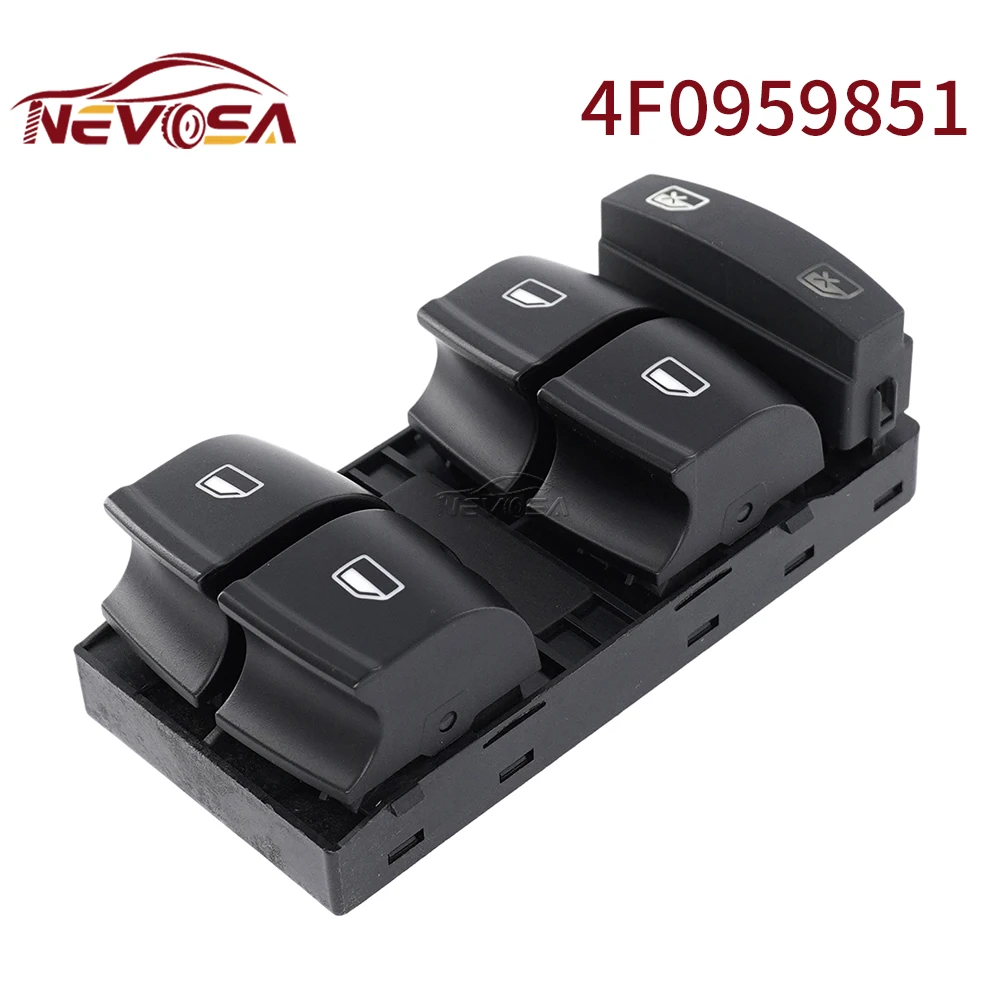 NEVOSA 4F0959851 Power Window Master Driver Side Control Switch Regulator Button For Audi A6 Quattro A3 Q7 2004-2011 Car Parts