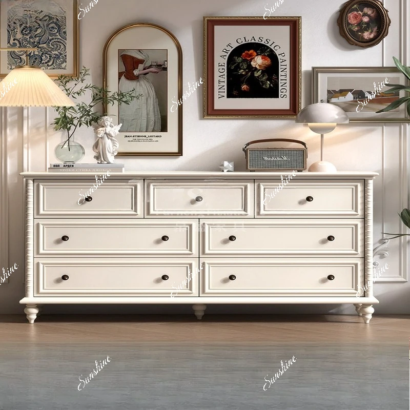 

White master bedroom living room wall storage cabinet French locker