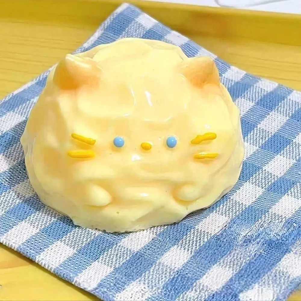 Cute Cat Dog Squishy Toy Slow Rebound Fidget Doll Cartoon Squeeze Doll Stress Relief White Yellow Pinch Decompression Toy