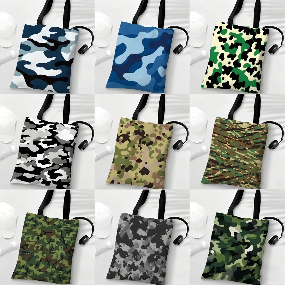 

Camouflage C-Camo Storage Bags Lightweight Eco Friendly Fashionable Multi Purpose Large Capacity Canvas Shoulder Tote