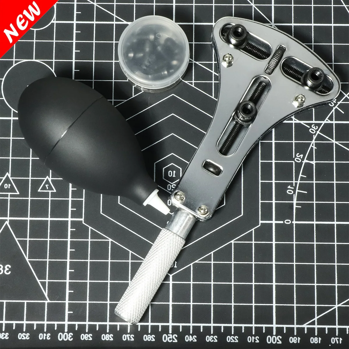 2 Pcs Watch Repair Tools Opener Air Dust Blower Steel Paws Adjustable Watch Back Cover Opener Open Tool with Movement Holder