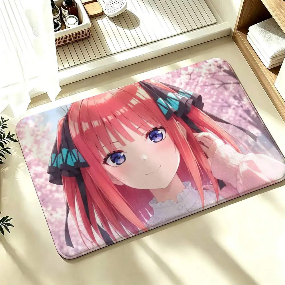 N-Nino N-Nakano Anime Shower Room Absorbent Small Floor Mat Soft Comfortable Decorative Foot Mat