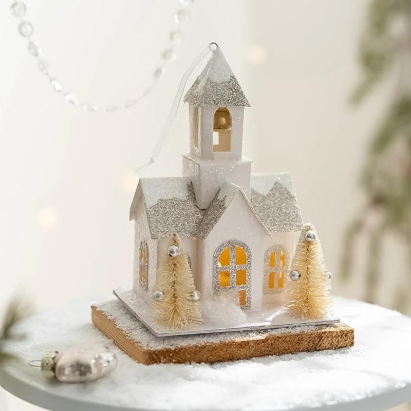 Glowing Paper House Home Decoration Christmas Enhancing Ornament