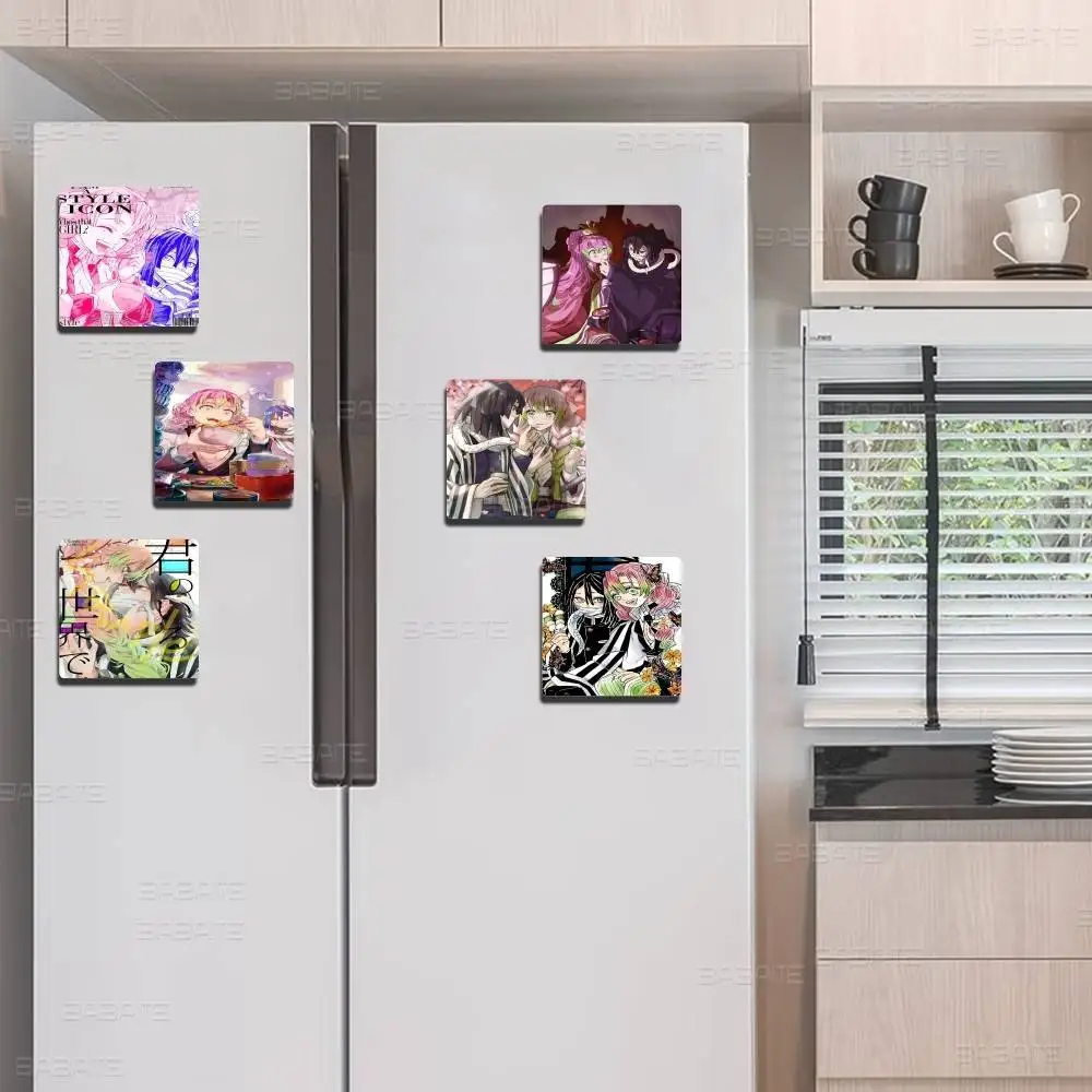 Anime Romance M-Mitsuri And O-Obanai Personalized Creative Classic Painting Magnets Fridge Photo Message Decorative