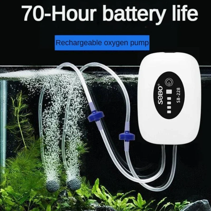 4800mAh acquario ossigeno pompa aria compressore serbatoio di pesce ricarica USB scarico portatile Ultra silenzioso muto pesca all\'aperto Pet