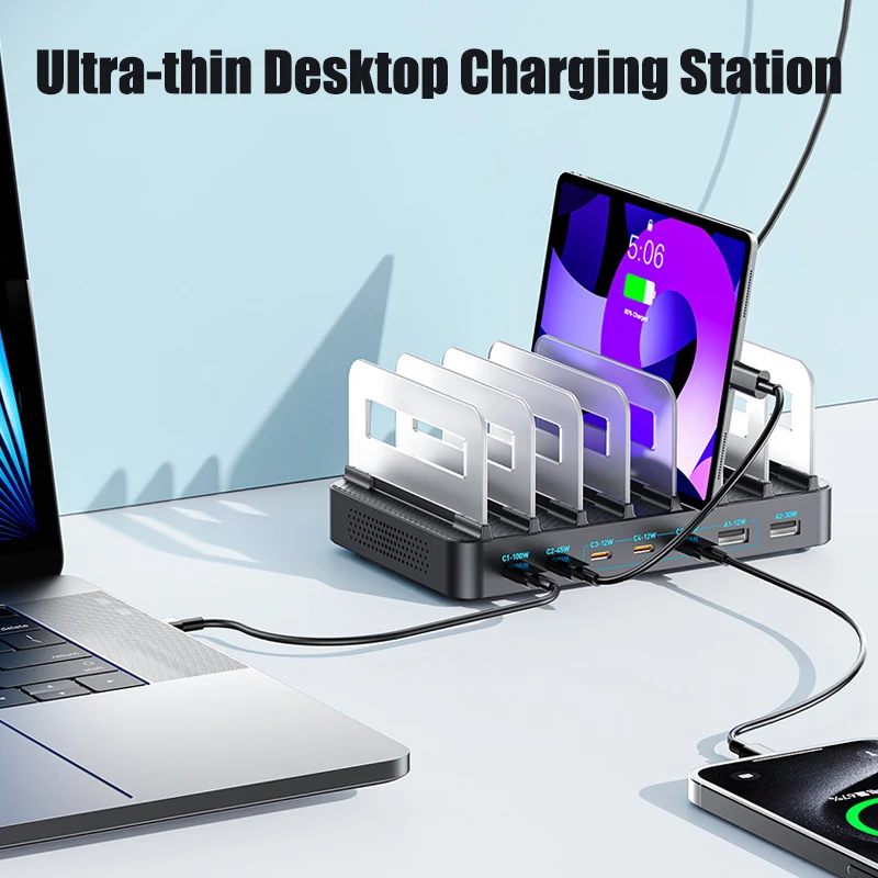 caricatore-rapido-multi-usb-c-da-288w-stazione-di-ricarica-gan-a-8-porte-con-supporto-per-macbook-iphone-16-15-ipad-samsung-tablet-laptop