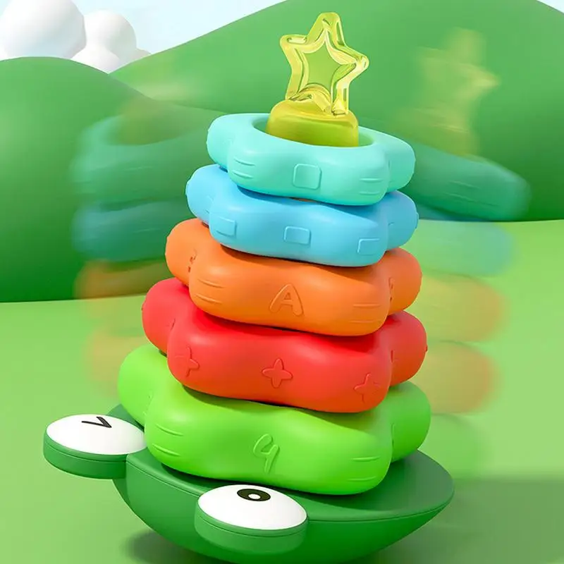 Rainbow Stacking Ring Tower Stapelring Kids Montessoris Toys Early Education Teaching Aids Wood Baby Toys Gift Stack