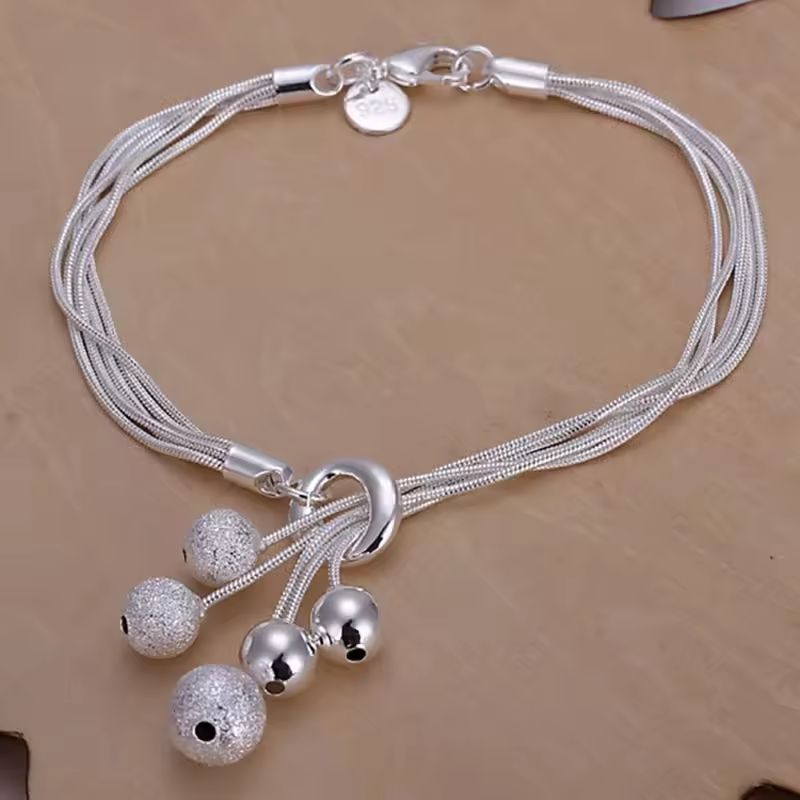Fine 925 Sterling Silver Noble Nice Chain Solid Bracelet for Women Men Charms Party Gift Wedding Fashion Jewelry Hot Model - Image 5